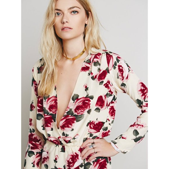 159 STONE COLD FOX Floral Love Jumper Silk Romper XS/S - Picture 8 of 16